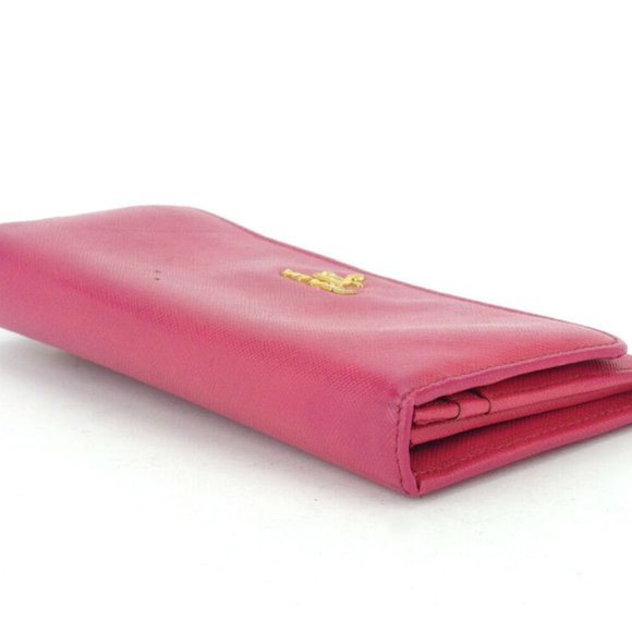 PRADA Purse logo pink Safi Arno Leather Authentic used - Picture 4 of 8